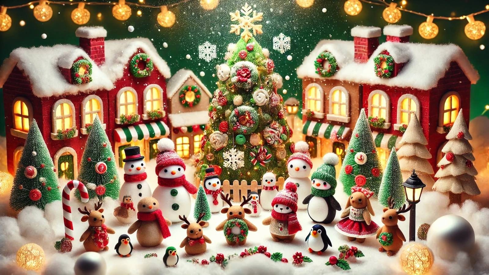 Enchanting holiday scene featuring Christmas decorations and winter characters in Los Angeles